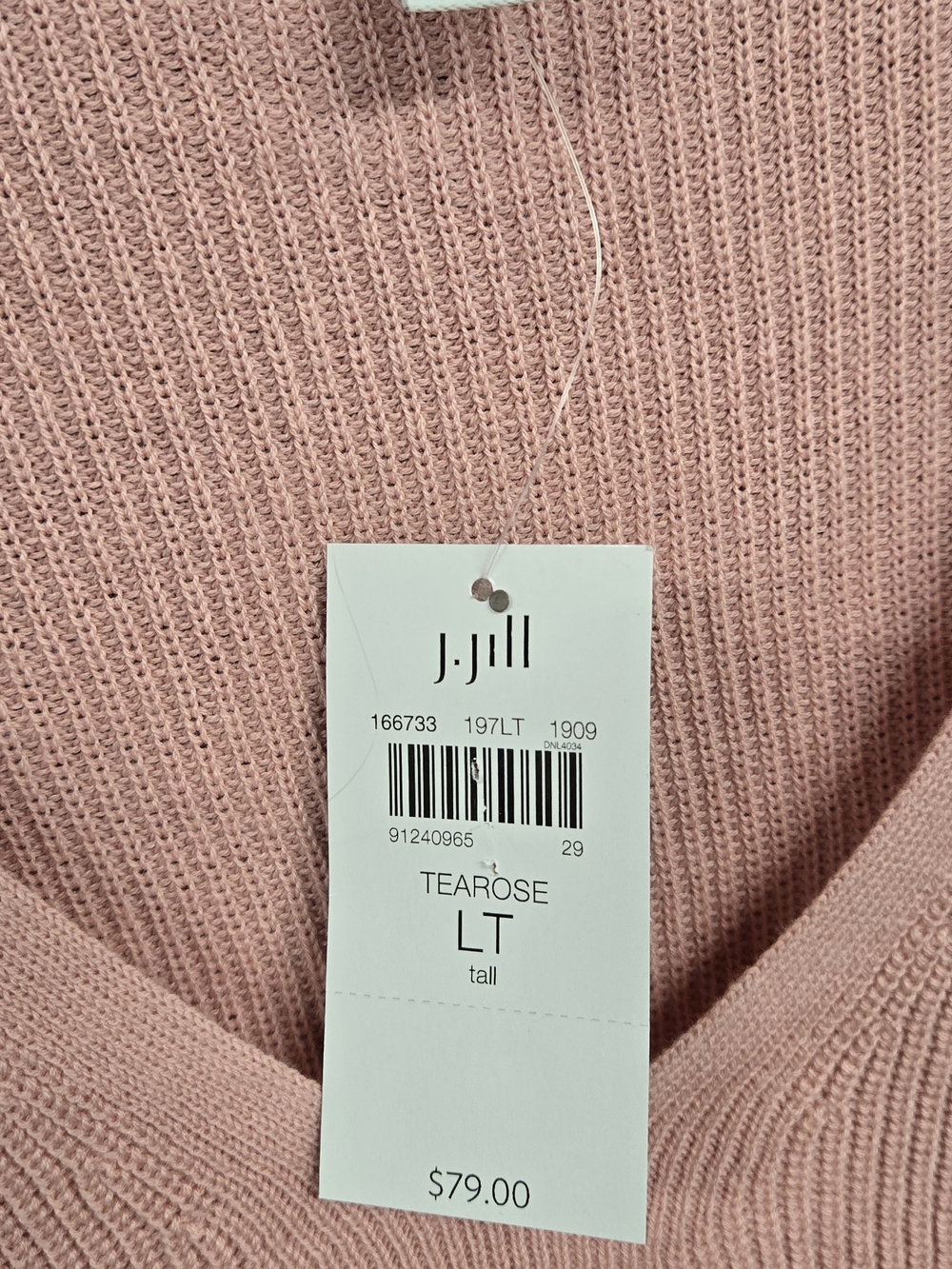V-Neck Ribbed Sweater - Pink - Picture 2 of 6